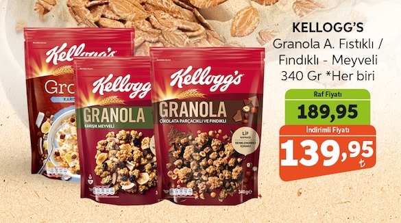 Kellogg'S Granola A. Fıstıklı / Fındıklı Meyveli 340 Gr