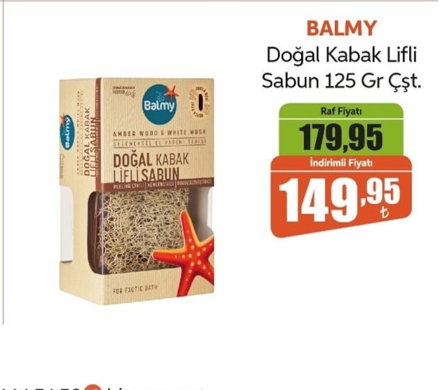 Balmy Doğal Kabak Lifli Sabun 125Gr Çift