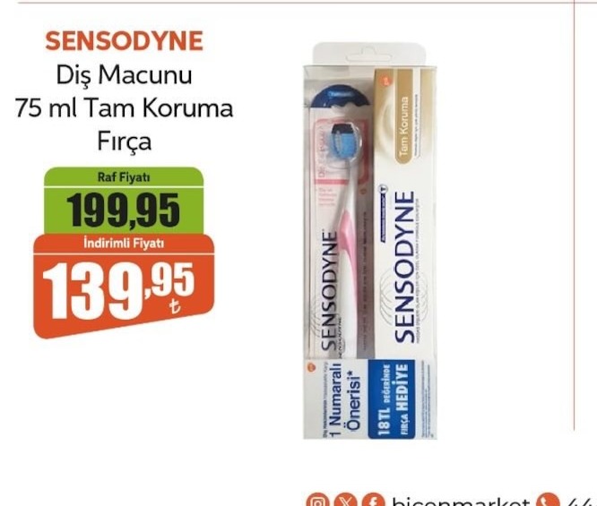 Sensodyne Diş Macunu 75 Ml Tam Koruma Fırça Hediye