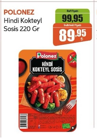 Polonez Hindi Kokteyl Sosis 220 Gr
