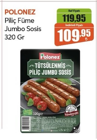 Polonez Piliç Füme Jumbo Sosis 320 Gr