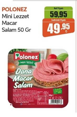 Polonez Mini Lezzet Macar Salam 50 Gr