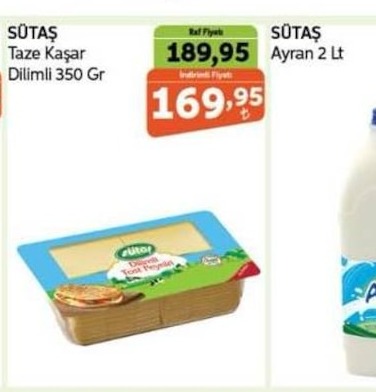 Sütaş Taze Kaşar Dilimli 350 Gr