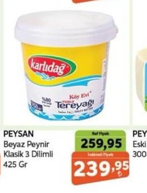 Peysan Beyaz Peynir Klasik 3 Dilimli 425 Gr
