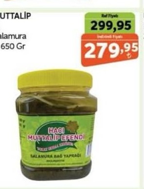 Hagi Müttalip Efendi Salamura Bağ Yaprağı 650Gr