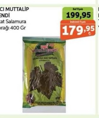 Haci Muttalip Aydin Salamura Yaprak Salamura Yaprak 400 Gr