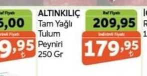 Altınkılıç Tam Yağlı Tulum Peyniri 250G