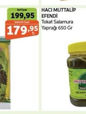 Haci Muttalip Efendi Tokat Salamura Yaprağı 650 Gr