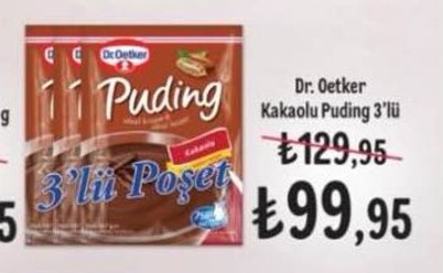 Dr. Oetker Kakaolu Puding 3'Lü