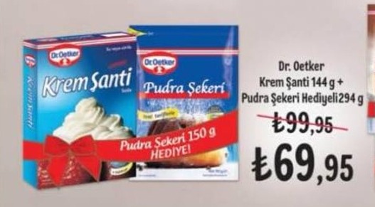 Dr. Oetker Krem Şanti 144 G + Pudra Şekeri Hediyeli 294 G