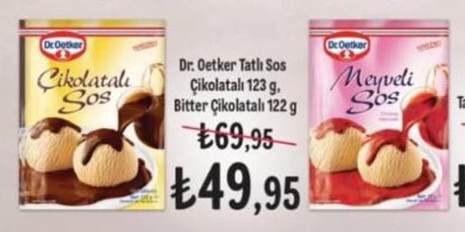 Dr. Oetker Çikolatalı Sos Çikolatalı 123G, Bitter Çikolatalı 122G