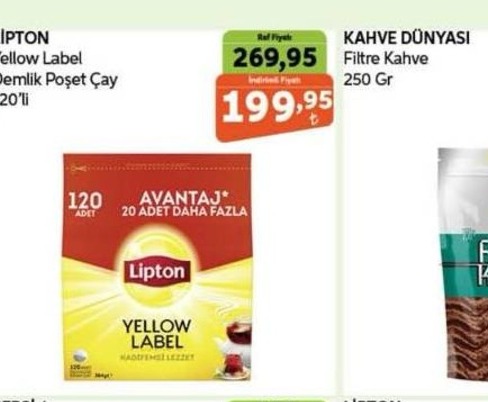 Lipton Yellow Label Demlik Poşet Çay 120'Li