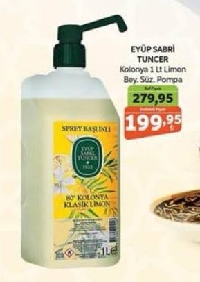 Eyüp Sabri Tuncer Kolonya 1 Lt Limon Bey. Süz. Pompa