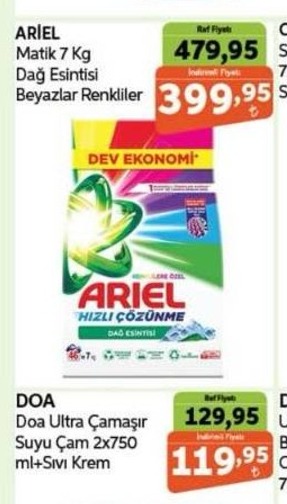 Ariel Matik 7 Kg Dağ Esintisi Beyazlar Renkliler