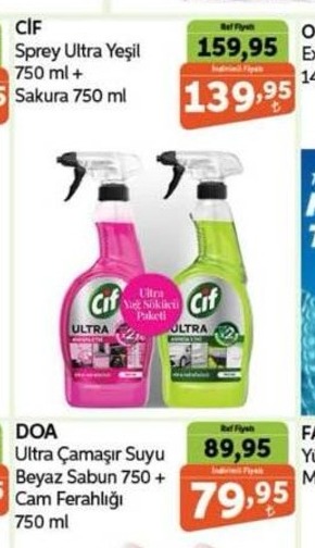 Cif Sprey Ultra Yeşil 750 Ml + Sakura 750 Ml