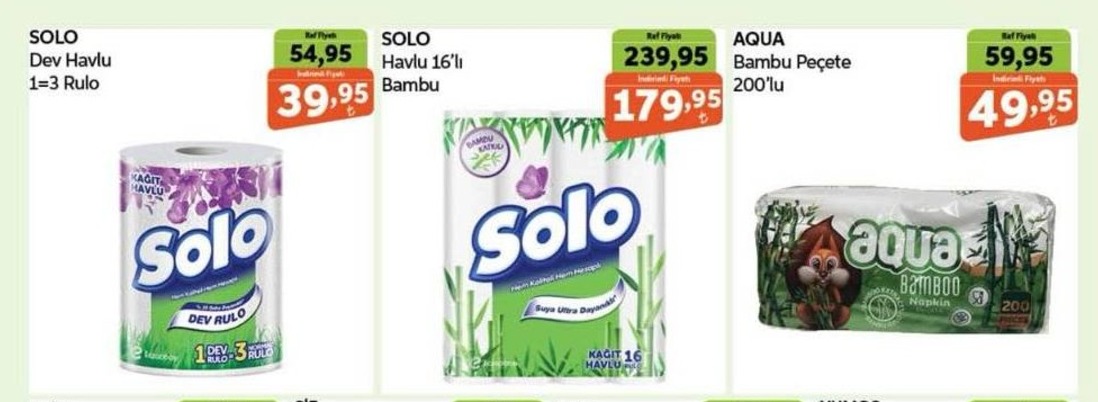 Solo Havlu 16'Lı Bambu