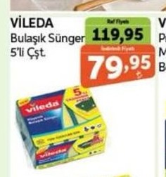 Vileda Bulaşik Sünger 5'Li Çst