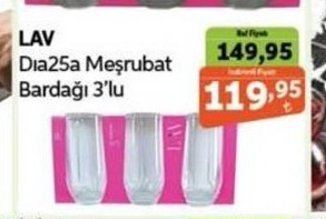 Lav Dıa25A Meşrubat Bardağı 3'Lü