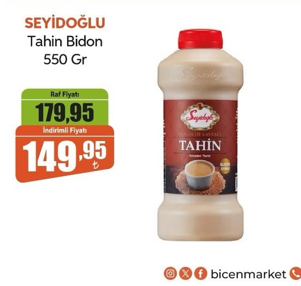 Seyidoğlu Tahin Bidon 550 Gr