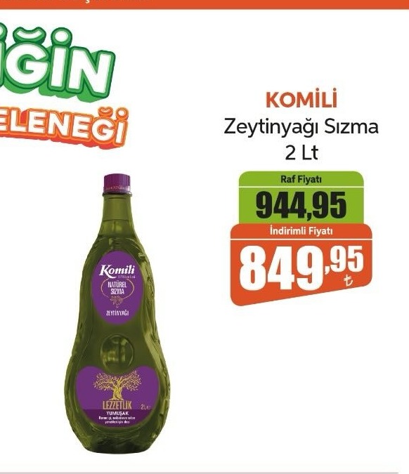 Komili Zeytinyağı Sızma 2 Lt