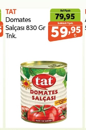 Tat Domates Salçası 830 Gr Tnk.
