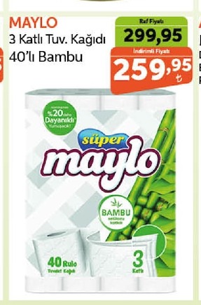 Maylo 3 Katli Tuv. Kağidi 40'Li Bambu