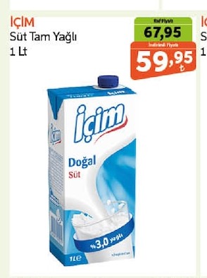 İçim Süt Tam Yağlı 1 Lt