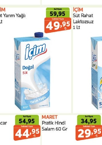 İçim Süt Rahat Laktozsuz 1 Lt