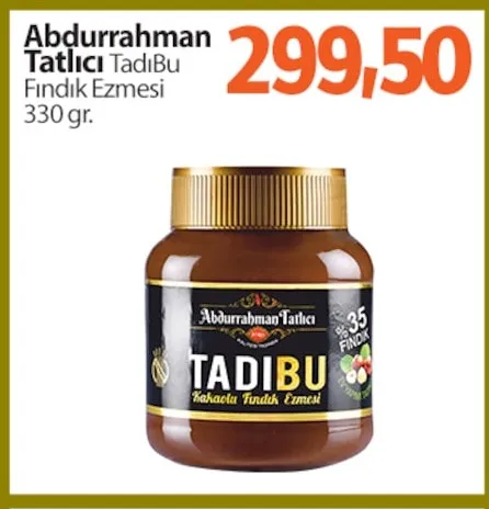 Abdurrahman Tatlıcı Tadıbu Fındık Ezmesi 330 Gr.