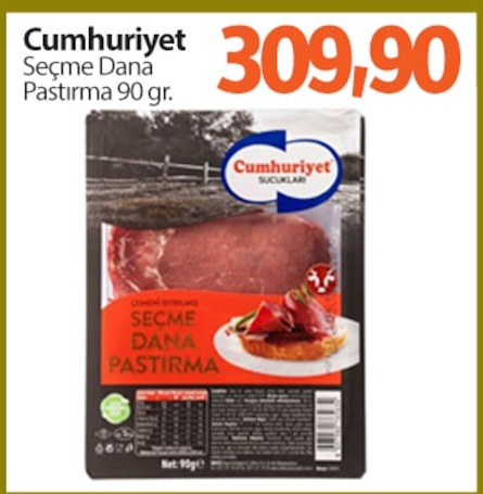 Cumhuriyet Seçme Dana Pastırma 90 Gr.