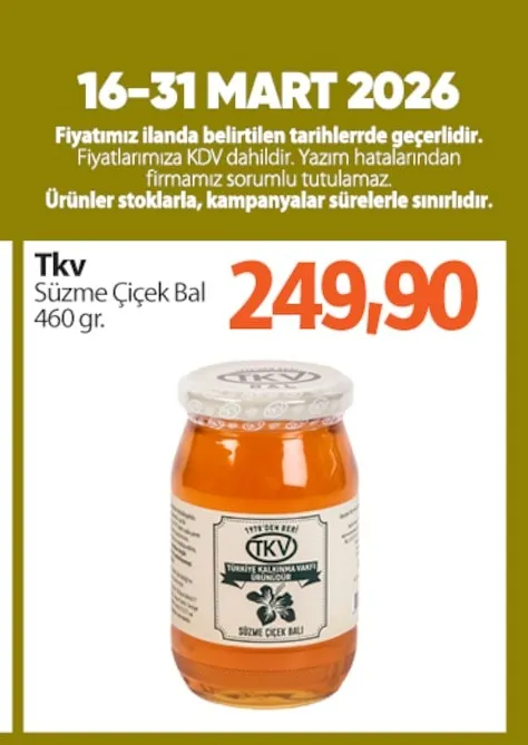 Tkv Süzme Çiçek Bal 460 Gr.