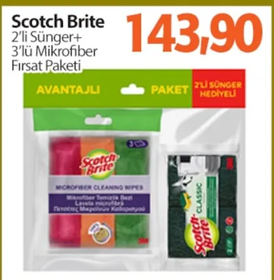 Scotch Brite 2'Li Sünger+ 3'Lü Mikrofiber Fırsat Paketi