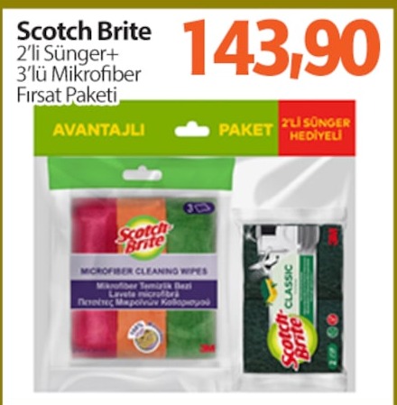 Scotch Brite 2'Li Sünger+ 3'Lü Mikrofiber Fırsat Paketi