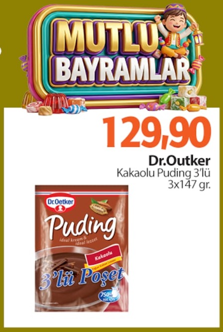 Dr.Outker Kakaolu Puding 3'Lü 3X147 Gr.