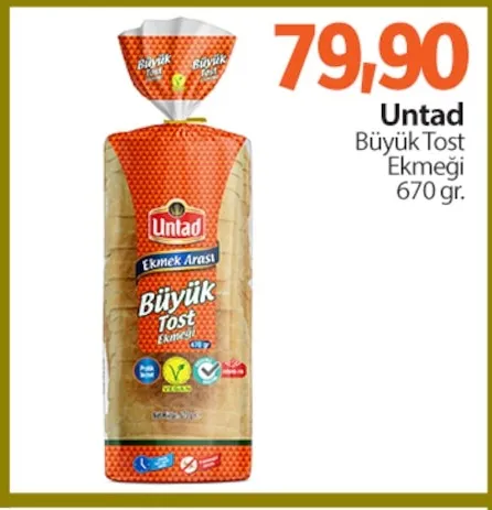 Untad Büyük Tost Ekmeği 670 Gr.