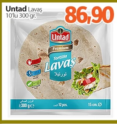 Untad Lavaş 10'Lu 300 Gr.