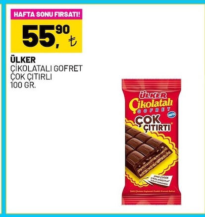 Ülker Çikolatali Gofret Çok Çitirli 100 Gr.