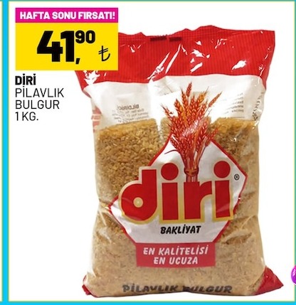 Diri Pilavlık Bulgur 1 Kg