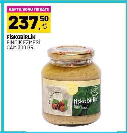 Fiskobirlik Findik Ezmesi Cam 300 Gr