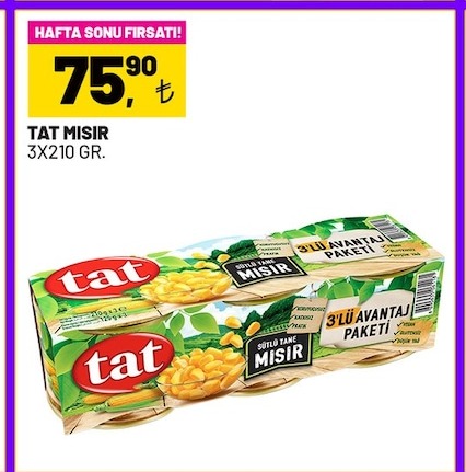 Tat Mısır 3X210 Gr.