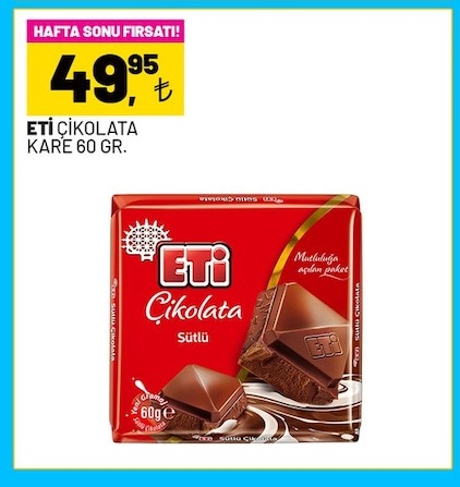 Eti Çikolata Kare 60 Gr.