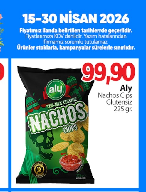 Aly Nachos Cips Glutensiz 225 Gr.