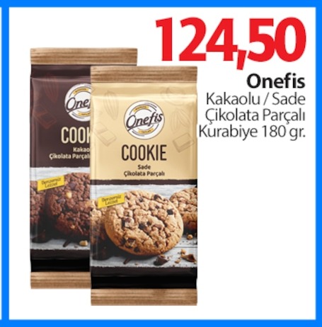 Onefis Kakaolu / Sade Çikolata Parçalı Kurabiye 180 Gr.