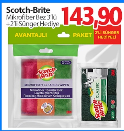 Scotch-Brite Mikrofiber Bez 3'Lü +2'Li Sünger Hediye