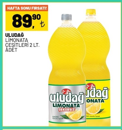 Uludağ Limonata Çeşitleri 2 Lt