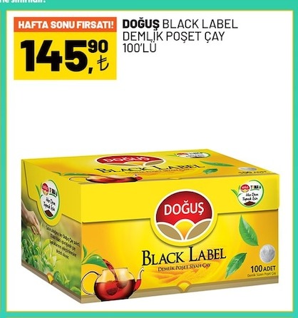 Doğuş Black Label Demlik Poşet Çay 100'Lü