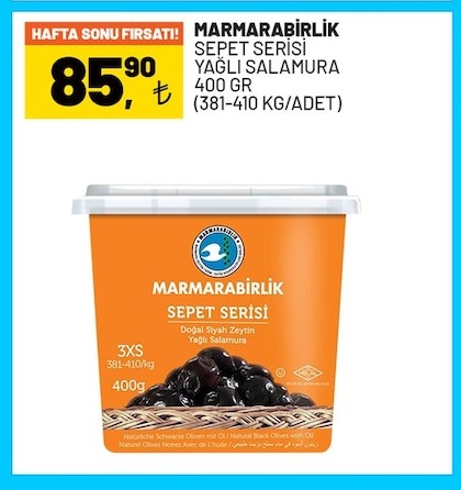 Marmarabirlik Sepet Serisi Yağli Salamura Zeytin 400G