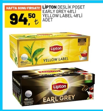 Lipton Deslik Poşet Earl Grey Yellow Label 48'Li Adet