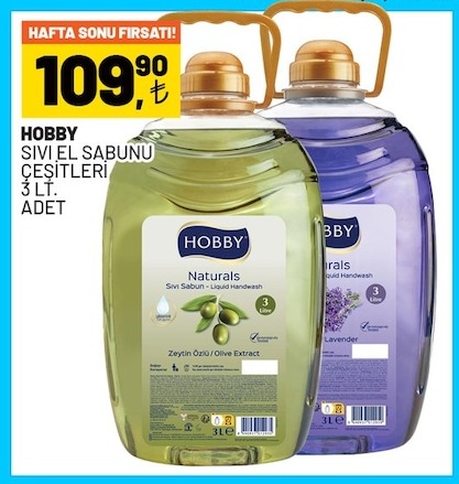 Hobby Naturals Sıvı El Sabunu Çeşitleri 3 Lt.