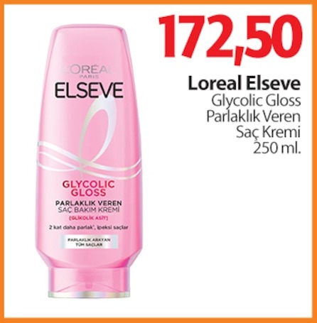 Elseve Glycolic Gloss Parlaklık Veren Saç Bakım Kremi 250 Ml